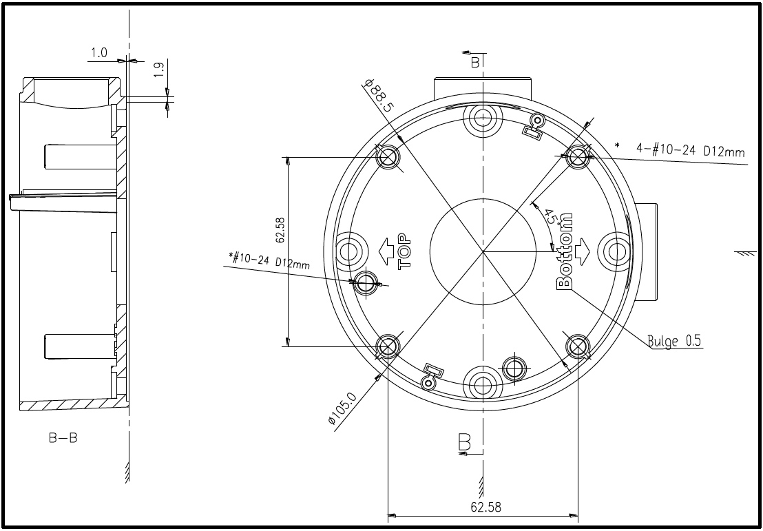 Монтажна основа за камери HIKVISION: DS-1260ZJ