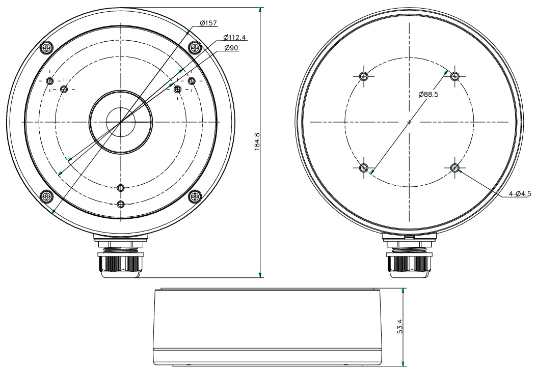 Монтажна основа за камери HIKVISION: DS-1280ZJ-M