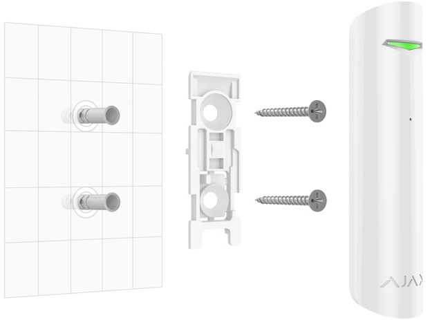 AJAX GlassProtect: Безжичен детектор за счупване на стъкло, разстояние на детекция до 9 метра и ъгъл 180 градуса, за вътрешен монтаж