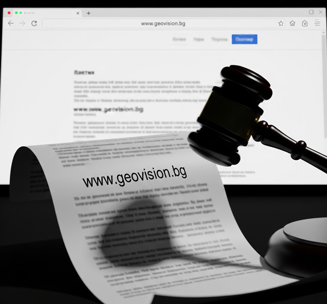Авторски права на материали в www.geovision.bg