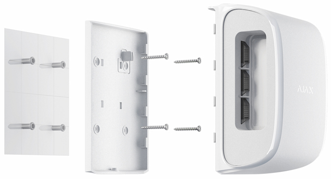 AJAX DualCurtain Outdoor: Безжичен пасивен инфрачервен детектор за движение с двустранна странична детекция тип завеса, разстояние на детекция 4-15 метра, за външен монтаж