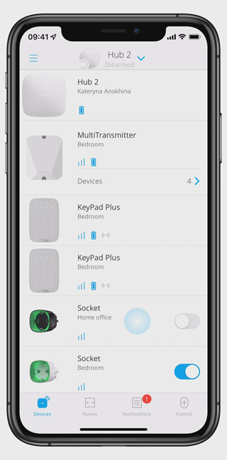 AJAX Socket: Безжичен смарт контакт (тип F) 