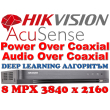 8 канален професионален AcuSense цифров видеорекордер HIKVISION iDS-7208HUHI-M2/P(C)/A, с поддръжка на Power Over Coaxial и Audio Over Coaxial. Поддържа 8 HD-TVI камери до 8 MPX + 8 IP камери до 8 MPX