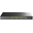 Cudy FS1026PS1 V4.0: 26 портов суич с 24 x 10/100 PoE порта + 1 x 10/100/1000 Mbps RJ45 uplink порт + 1x10/100/1000 Mbps combo порт (RJ45 и SFP). До 30 W на PoE порт. Общ PoE бюджет 300 W