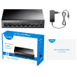 8 портов мрежов суич без PoE CUDY GS108: 8 x RJ45 LAN порта, скорост 10/100/1000 Mbps