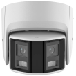 Широкоъгълна 180 градуса мрежова IP камера HIKVISION DS-2CD2346G2P-ISU/SL(C): 4 MPX, с AcuSense технология и DEEP LEARNING алгоритъм, 2 обектива 2.8 mm, инфрачервено осветление до 30 метра, с микрофон