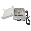 Захранващ блок в ПВЦ кутия CV-PSU12V5A: 220 V AC - 12 V DC, 5 A/60 W, стабилизиран, 2 DC изхода, със захранващ кабел