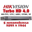 4 канален професионален цифров видеорекордер HIKVISION DS-7204HUHI-K1. Поддържа 4 HD-TVI камери до 5 MPX, AHD до 5 MPX, CVI до 4 MPX, H.265 Pro+/H.265 Pro/H.265 компресия
