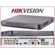 8 канален професионален цифров видеорекордер HIKVISION DS-7208HQHI-K1/A. Поддържа 8 HD-TVI/AHD/CVI камери до 2 MPX или 8 аналогови камери. H.265+/H.265 компресия