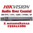 8 канален професионален цифров видеорекордер HIKVISION DS-7208HQHI-K1/A(S) с поддръжка на видео и звук по 1 коаксиален кабел /Audio Over Coaxial/. Поддържа 8 HD-TVI/AHD/CVI камери до 2 MPX