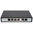 FOLKSAFE FS-S1004EP-2E: 6 портов суич с 4 x 10/100 Mbps PoE порта за IP камери + 2 x 10/100 Mbps uplink порта, до 30 W на порт. Общ PoE капацитет 60 W