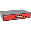 Wi-Tek WI-PS210G: 10 портов суич с 8 x 10/100 Mbps PoE порта + 2 x 1 Gbps uplink порта. Hi-PoE до 60W на порт 1. До 30 W на портове 2-8. Общ PoE капацитет 120 W
