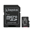 MicroSDHC карта памет: Kingston 256 GB Canvas Select Plus със SD адаптер. Class 10  UHS U3, скорост на четене 100 MB/s, скорост на запис 85 MB/s