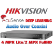 16 канален професионален AcuSense цифров видеорекордер HIKVISION iDS-7216HQHI-M1/FA. Поддържа 16 HD-TVI камери до 4 MPX + 8 IP камери до 6 MPX. С Audio Over Coaxial