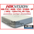 8 канален бюджетен цифров видеорекордер HIKVISION DS-7108HGHI-K1(S). Поддържа 8 HD-TVI камери до 1 MPX с H.265 компресия + 2 IP камери до 5 MPX. С Audio Over Coaxial технология