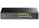 Cudy GS1010PE V2.0: 10 портов суич с 8 x 10/100/1000 Mbps PoE порта + 2 x 10/100/1000 Mbps RJ45 uplink порта. До 30 W на PoE порт. Общ PoE бюджет 120 W