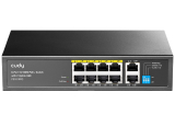 Cudy FS1010PG V2.0: 10 портов суич с 8 x 10/100 Mbps PoE порта + 2 x 10/100/1000 Mbps RJ45 uplink порта. До 30 W на PoE порт. Общ PoE бюджет 120 W
