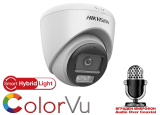 HD-TVI/AHD/CVI/CVBS камера HIKVISION DS-2CE72KF0T-LFS: 5 MPX, Smart Hybrid Light бяло LED осветление ColorVu и инфрачервено осветление до 40 метра, микрофон с Audio Over Coaxial, обектив 2.8 mm