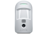 AJAX MotionCam: Безжичен пасивен инфрачервен детектор за движение с вградена камера за визуална верификация при аларма, разстояние на детекция 12 метра и ъгъл 88 градуса, за вътрешен монтаж
