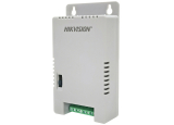 4 канален захранващ блок HIKVISION DS-2FA1225-C4: 150-285 V AC - 12V/13.5C/15V DC, 4 A/48 W, 4 изхода със самовъзстановяващи се предпазители по 1 А/12 W и LED индикация на всеки канал