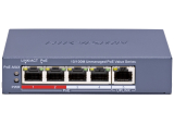 HIKVISION DS-3E0105P-E/M(C): 5 портов суич с 4 x 10/100 Mbps PoE порта + 1 x 10/100 Mbps RJ45 uplink порт. До 30 W на порт. Общ PoE бюджет 45 W