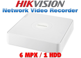 8 канален бюджетен IP мрежов видеорекордер HIKVISION: DS-7108NI-Q1/(D). Поддържа 8 мрежови IP камери до 6 MPX. 1 SATA порт