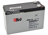 Оловна акумулаторна батерия за UPS и алармени системи - StraBat, 12V, 7.2 Ah