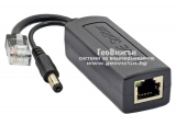 Wi-Tek WI-POE11S-48V: PoE сплитер - разделя Ethernet сигнал и захранване от Еthernet кабел за камери, които не поддържат PoE захранване, на разстояние до 100 метра с 10/100 Mbps