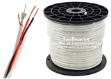 Кабел комбиниран за видеонаблюдение: RG59CU/48CU + 2x0.50 mm2 CU - изцяло меден кабел. 100 метра макара