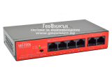 Wi-Tek WI-PS205H: 6 портов суич с 4 x 10/100 Mbps PoE порта + 2 x 10/100 Mbps uplink порта. До 30 W на порт 1-4. Общ PoE капацитет 40 W