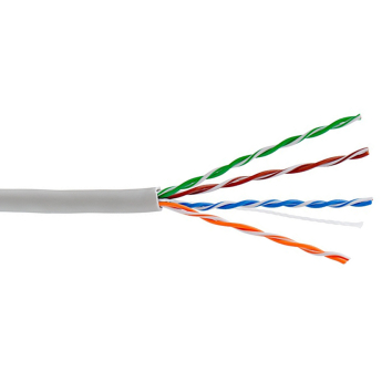 HIKVISION DS-1LN5E-E/E: Кабел мрежов UTP (U/UTP), Cat.5e, 4x2xAWG25, 100 Mhz, сив, изцяло медни жила, неекраниран - 1 линеен метър