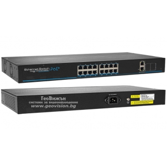 UTEPO UTP3-SW16-TP300 - 18 портов суич с 16 PoE порта за IP камери