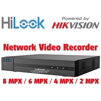 8 канален бюджетен IP мрежов видеорекордер HiLook: NVR-108MH-C. Поддържа 8 мрежови IP камери до 8 MPX. Deep Learning алгоритъм за разпознаване и класификация на хора и превозни средства на 4 канала