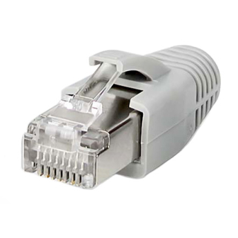 Конектор с маншон за мрежов LAN кабел KELine KE-RJ45-SC6A: STP, Cat.7A, Cat.7, Cat.6A, Cat.6, RJ45-8p8c, с позлатени пинове