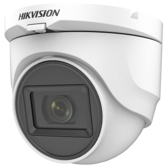 HD-TVI/AHD/CVI/CVBS куполна камера HIKVISION DS-2CE76D0T-ITMFS: 2 MPX 1920x1080, инфрачервено осветление до 30 метра, обектив 2.8 mm, вграден микрофон с Audio Over Coaxial