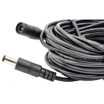 Захранващ кабел удължителен с букси 5.5x2.1 mm, 20 метра