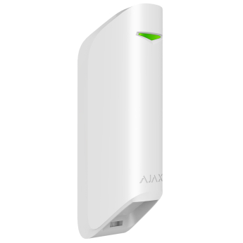 AJAX MotionProtect Curtain: Безжичен пасивен инфрачервен детектор за движение тип завеса, разстояние на детекция 15 метра, хоризонтален ъгъл 6 градуса/вертикален ъгъл 90 градуса, за вътрешен монтаж