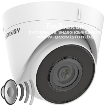 Употребявана мрежова IP камера HIKVISION DS-2CD1323G2-IUF - 2 MPX, Motion Detection 2.0, обектив 2.8 mm, вграден микрофон, инфрачервено осветление до 30 метра + PoE инжектор и microSD карта 128 GB