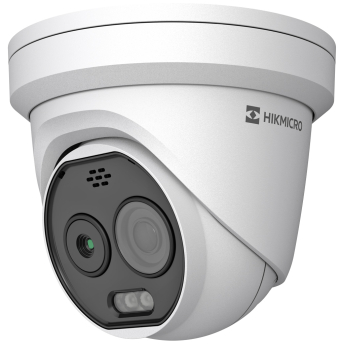 Комбинирана термовизионна и оптична IP камера HIKVISION HM-TD1218-2/G0/T1A: алгоритми за температурен анализ и анализ на видео, термо обектив 1.8 mm, оптичен 2 mm, Smart Hybrid Light осветление
