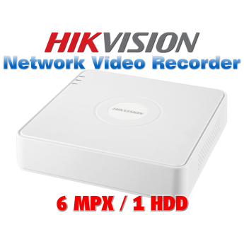 8 канален бюджетен IP мрежов видеорекордер HIKVISION: DS-7108NI-Q1/(D). Поддържа 8 мрежови IP камери до 6 MPX. 1 SATA порт