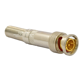 BNC конектор за коаксиален и микрокоаксиален кабел с винт: TENDTOP TT-BC20. Пружинен предпазител ф7.3 мм. Позлатен централен пин