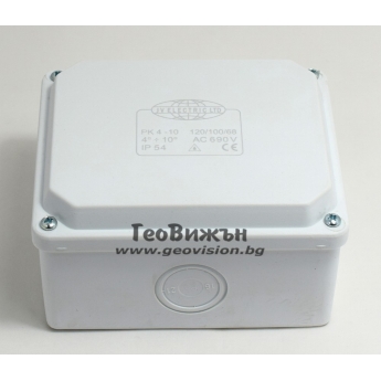 Кутия ПВЦ, 120x100x68 mm, бяла, IP54