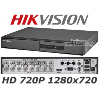 16 канален професионален цифров видеорекордер HIKVISION DS-7216HGHI-F1. Поддържа 16 HD-TVI/AHD/CVI камери до 1 мегапиксел или 16 аналогови камери