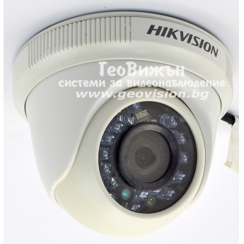Употребявана аналогова мегапикселова куполна камера HIKVISION DS-2CE55C2P-IRP: 720 TV линии - 1.3 MPX /1280x960 px/, PICADIS сензор, обектив 3.6 mm