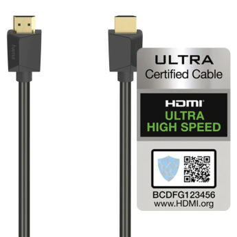 Високоскоростен HDMI 8K кабел HAMA с пренос на видео и аудио данни. С позлатени конектори, екраниран - 3 метра