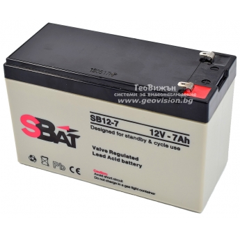 Оловна акумулаторна батерия за UPS и алармени системи - StraBat, 12V, 7Ah
