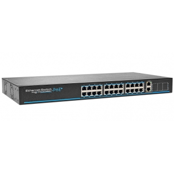 UTEPO UTP3-SW24-TP420 - 26 портов суич с 24 x 10/100 Mbps PoE порта за IP камери + 2x1 Gbps uplink порта