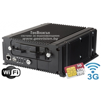 4 канален мобилен HD-TVI видеорекордер за видеонаблюдение в превозни средства: HIKVISION DS-MP7504/GLF/WI, с вграден 3G модул за СИМ карта и вграден Wi-Fi модул