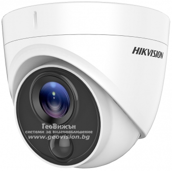HD-TVI камера HIKVISION DS-2CE71D8T-PIRL: 2 мегапиксела 1920x1080 px, обектив 2.8 mm, със сензор за движение и бяло LED осветление, Ultra Low Light