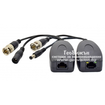 UTEPO UTP101PV-HD - 1 канален пасивен 4K видео трансмитер и рисийвър за пренос на видео сигнал и захранване по UTP кабел